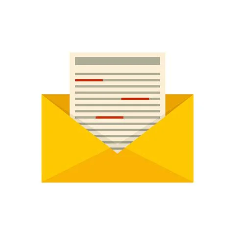 Office mail editor icon flat isolated vector Stock Illustration