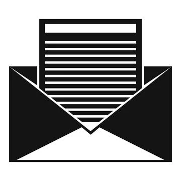 Office mail editor icon, simple style 库存插图