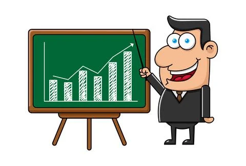 Office Man Doing Chart Presentation Stock Illustration