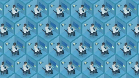 Office man employee worker best job head recruiter human resources HR job Stock Footage 74389983