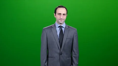 Office Man Getting Ready to Relax Green Screen Stock-Footage 83737449