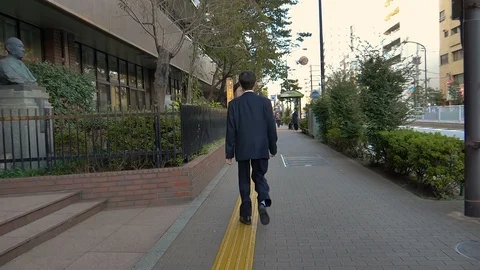 An office man going to his work office in Tokyo Japan Stock Footage 126547833