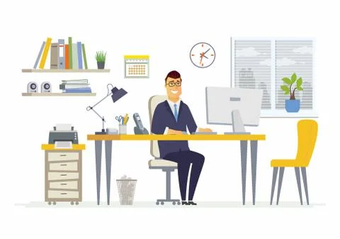 Office Man - modern vector flat illustration Stock Illustration