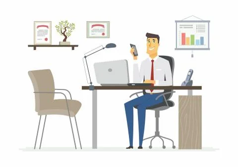 Office Man - modern vector flat illustration Stock Illustration