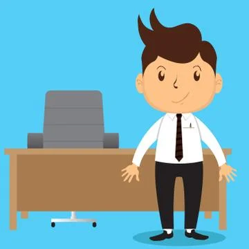 Office Man in Office Stock Illustration