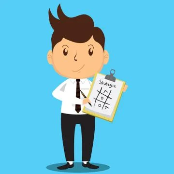 Office Man in Office, write a note Stock Illustration
