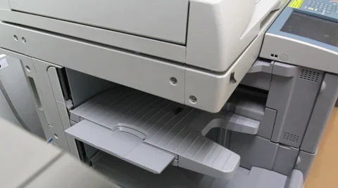 Office man using paper copy machine Stock Footage 29649350