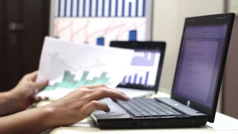 Office Man Work On Laptop 1 Stock Footage 70508200