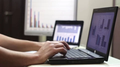 Office Man Work On Laptop Stock Footage 70507953