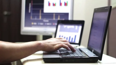 Office Man Work On Laptop Stock Footage 70508230