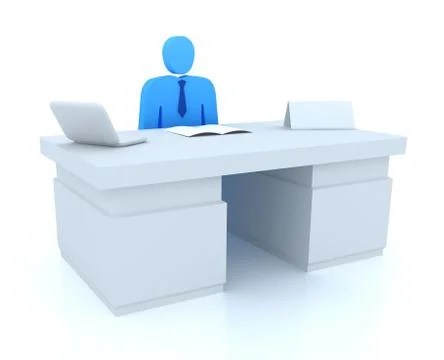 Office manager and empty name tag Stock-Illustration