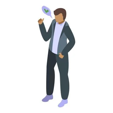 Office manager argument icon isometric vector. Anger work Stock Illustration