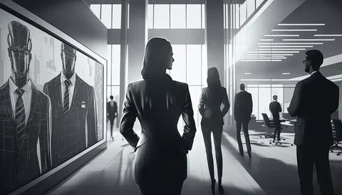 Office manager background. Working bussines people Stock Illustration