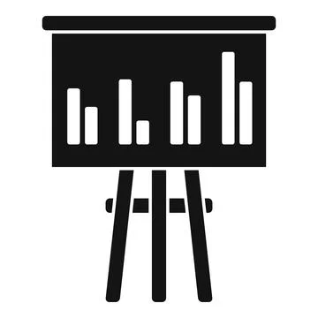 Office manager banner graph icon, simple style Illustrazione stock