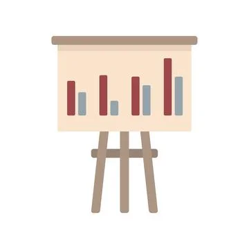 Office manager banner graph icon flat isolated Illustrazione stock