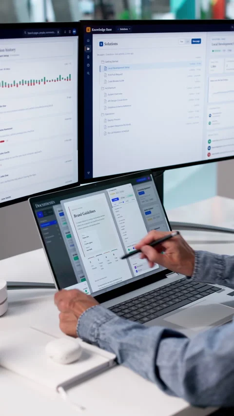 Office Manager Carefully Organizing Documents Stock Footage 336794834