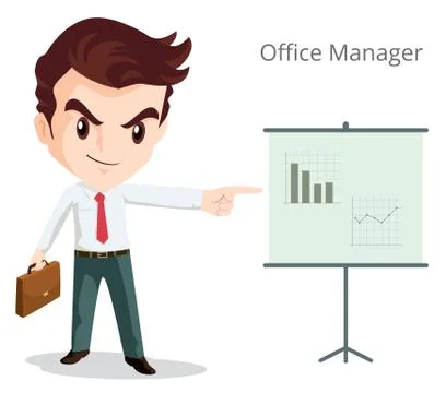 Office manager character Illustrazione stock