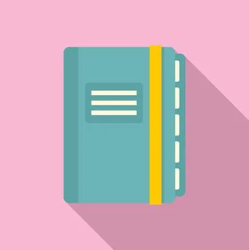 Office manager closed notebook icon, flat style Stock Illustration