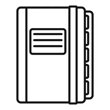 Office manager closed notebook icon, outline style Illustrazione stock