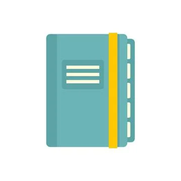 Office manager closed notebook icon flat isolated vector Stock Illustration