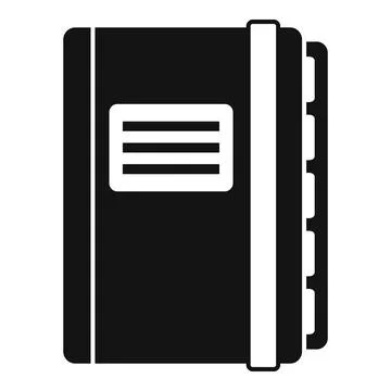 Office manager closed notebook icon, simple style Illustrazione stock
