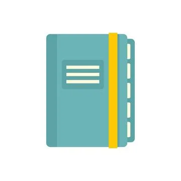 Office manager closed notebook icon flat isolated Stock Illustration