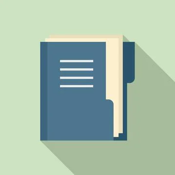 Office manager doc folder icon, flat style Stock Illustration