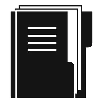 Office manager doc folder icon, simple style Stock Illustration