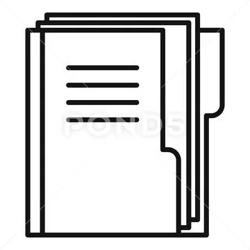 Office manager doc folder icon, outline style ~ Clip Art #236791827