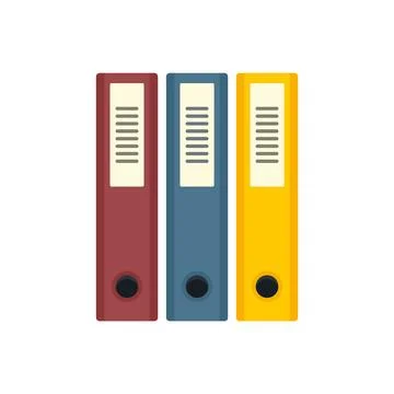 Office manager folders icon flat isolated Stock Illustration
