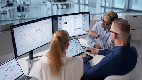 Office Manager Leading Diverse Team Collaborating Stock Footage 337225013