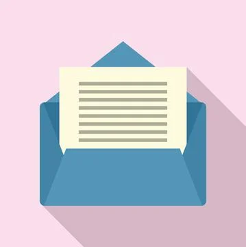 Office manager mail icon, flat style Stock Illustration