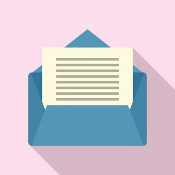 Office manager mail icon, flat style Stock Illustration