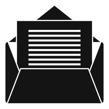 Office manager mail icon, simple style Illustrazione stock
