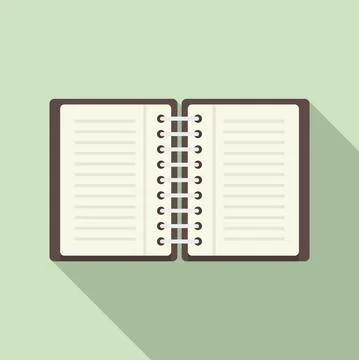 Office manager open notebook icon, flat style Illustrazione stock