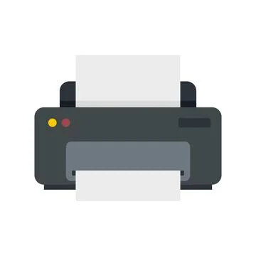 Office manager printer icon flat isolated Stock Illustration