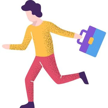 Office manager rushing late vector flat icon Stock Illustration