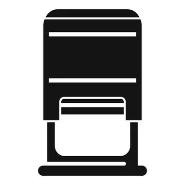Office manager stamp icon, simple style Stock Illustration