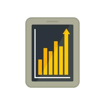 Office manager tablet graph icon flat isolated vector 스톡 일러스트