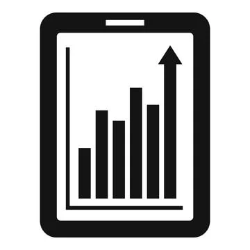 Office manager tablet graph icon, simple style 스톡 일러스트