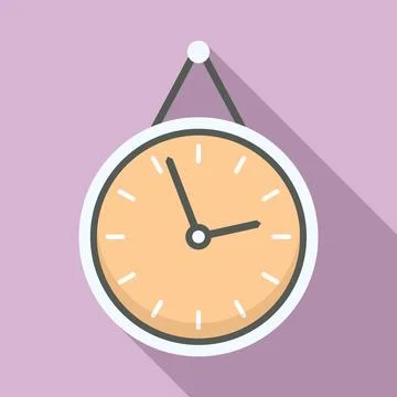 Office manager wall clock icon, flat style Ilustración de archivo