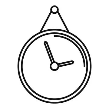Office manager wall clock icon, outline style 스톡 일러스트