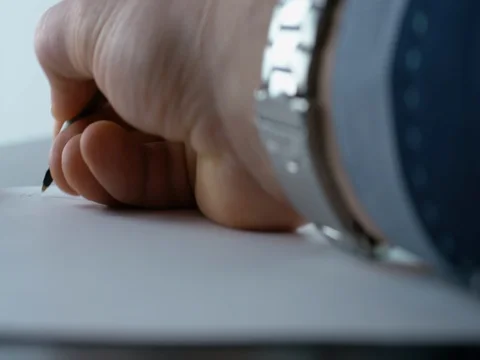 Office Manager Writing A Report Close Up Stock Footage 74432695