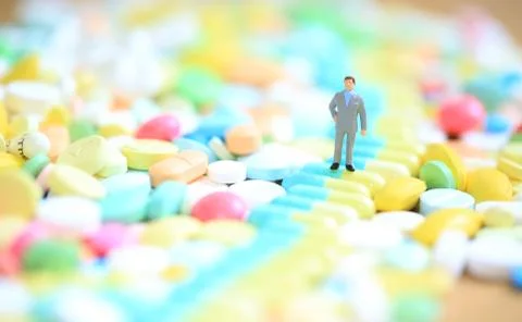 Office many on the path of pills Stock Photos