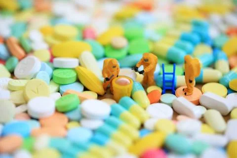 Office many on the path of pills Stock Photos