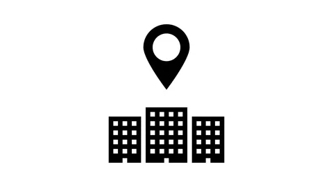 Office map location glyph icon animation Stock Footage 326151524