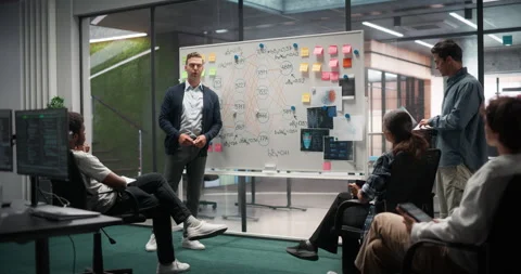 Office Meeting Software Development Team Video stock 321016129