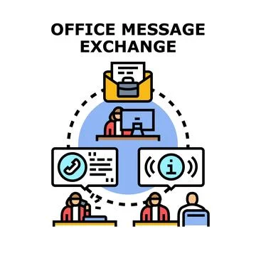 Office message exchange and communication network Stock Illustration