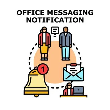 Office messaging notification and team information exchange Illustrazione stock