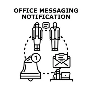 Office messaging notification and team information exchange Stock Illustration